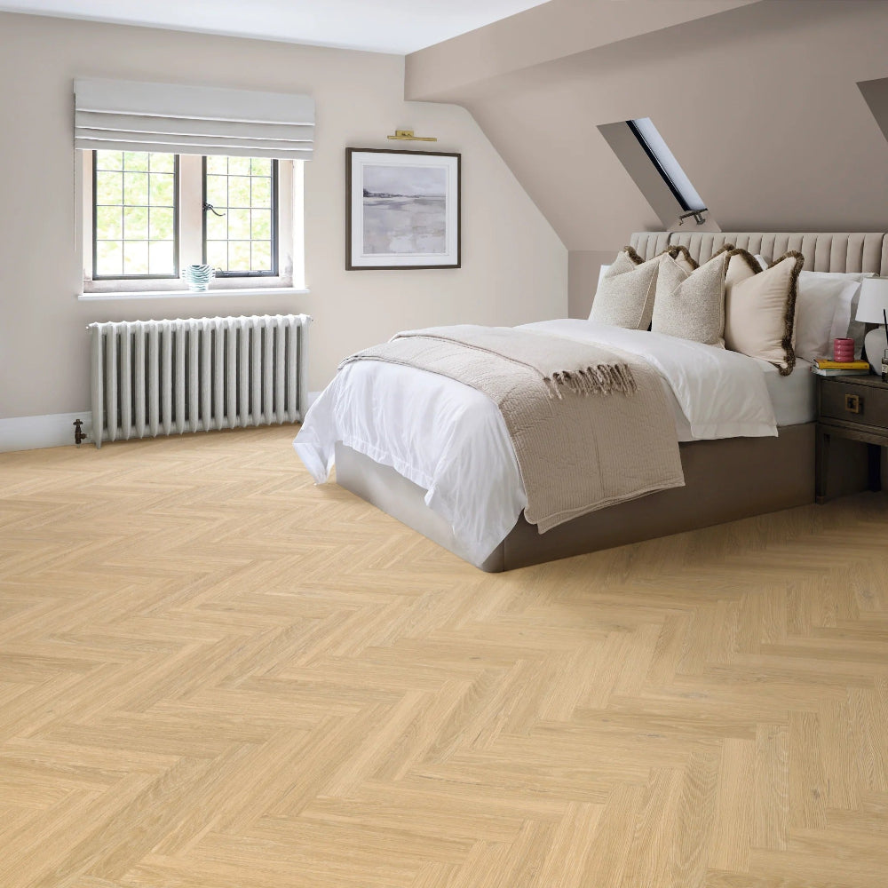 Piazza Oak Herringbone LVT Flooring | Stories Flooring
