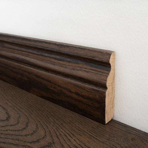 Lusso Chocolate Solid Oak Skirting Board 95 x 20mm - SS6 Lusso Chocolate Solid Oak Skirting Board 95 x 20mm - SS6