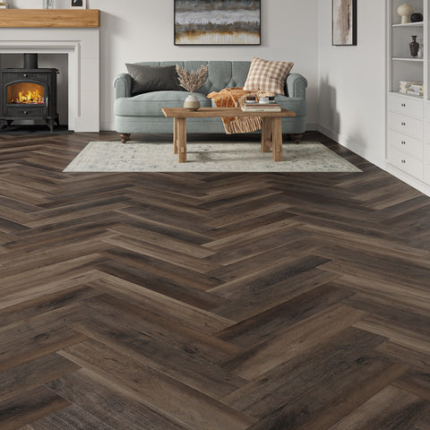 Lusso Brescia Riverside Oak Herringbone SPC Click Vinyl Flooring Lusso Brescia Riverside Oak Herringbone SPC Click Vinyl Flooring