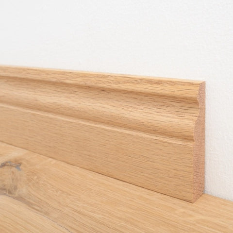 Lusso Unfinished Solid Oak Skirting Board 95 x 20mm - SS1 Lusso Unfinished Solid Oak Skirting Board 95 x 20mm - SS1