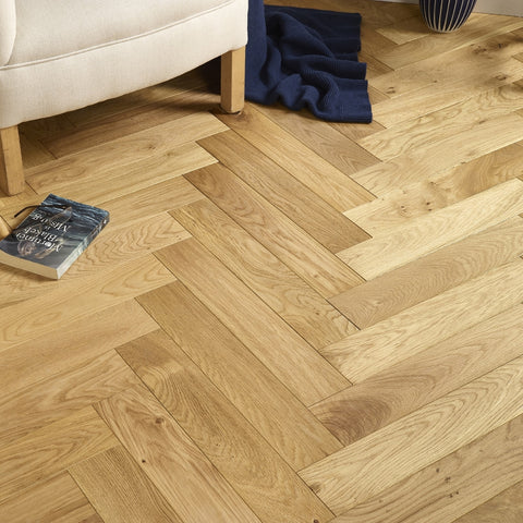 Lusso Uniqo Herringbone Natural Brushed & Oiled Engineered Oak