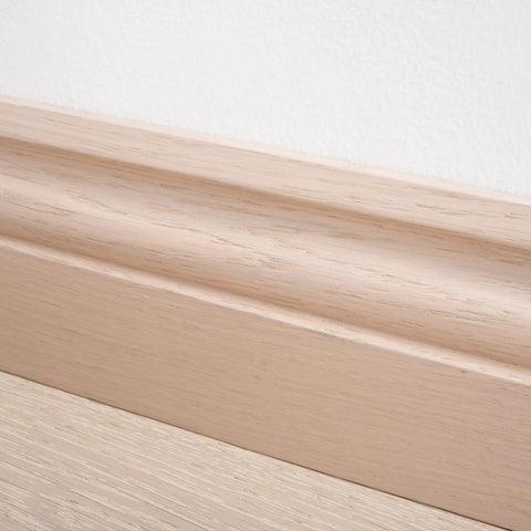 Lusso Whitewashed Solid Oak Skirting Board 95 x 20mm - SS7 Lusso Whitewashed Solid Oak Skirting Board 95 x 20mm - SS7