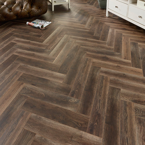 Lusso Siena Gothenburg Herringbone Laminate Flooring 12mm