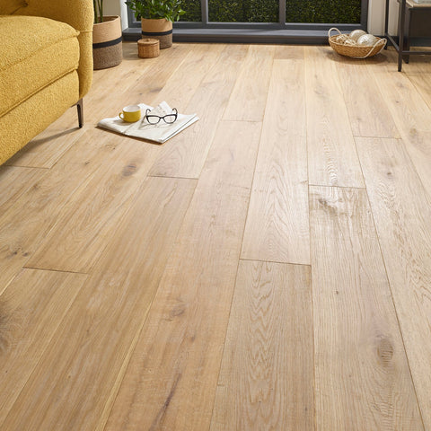 Lusso Catania Smoked White Oiled & Handscraped Engineered Oak 190mm