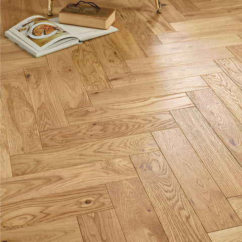 Lusso Rome Herringbone Natural Brushed & Lacquered Engineered Oak Lusso Rome Herringbone Natural Brushed & Lacquered Engineered Oak