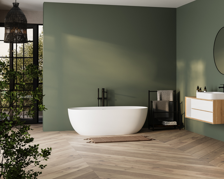 Explore our SPC (rigid-core) click vinyl flooring, ideal for bathrooms below
