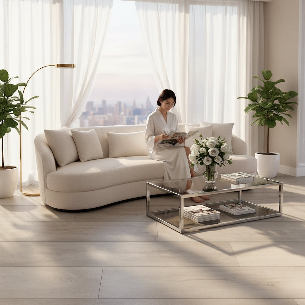 Bari Alpine Birch Plank Glue Down LVT Vinyl Flooring
