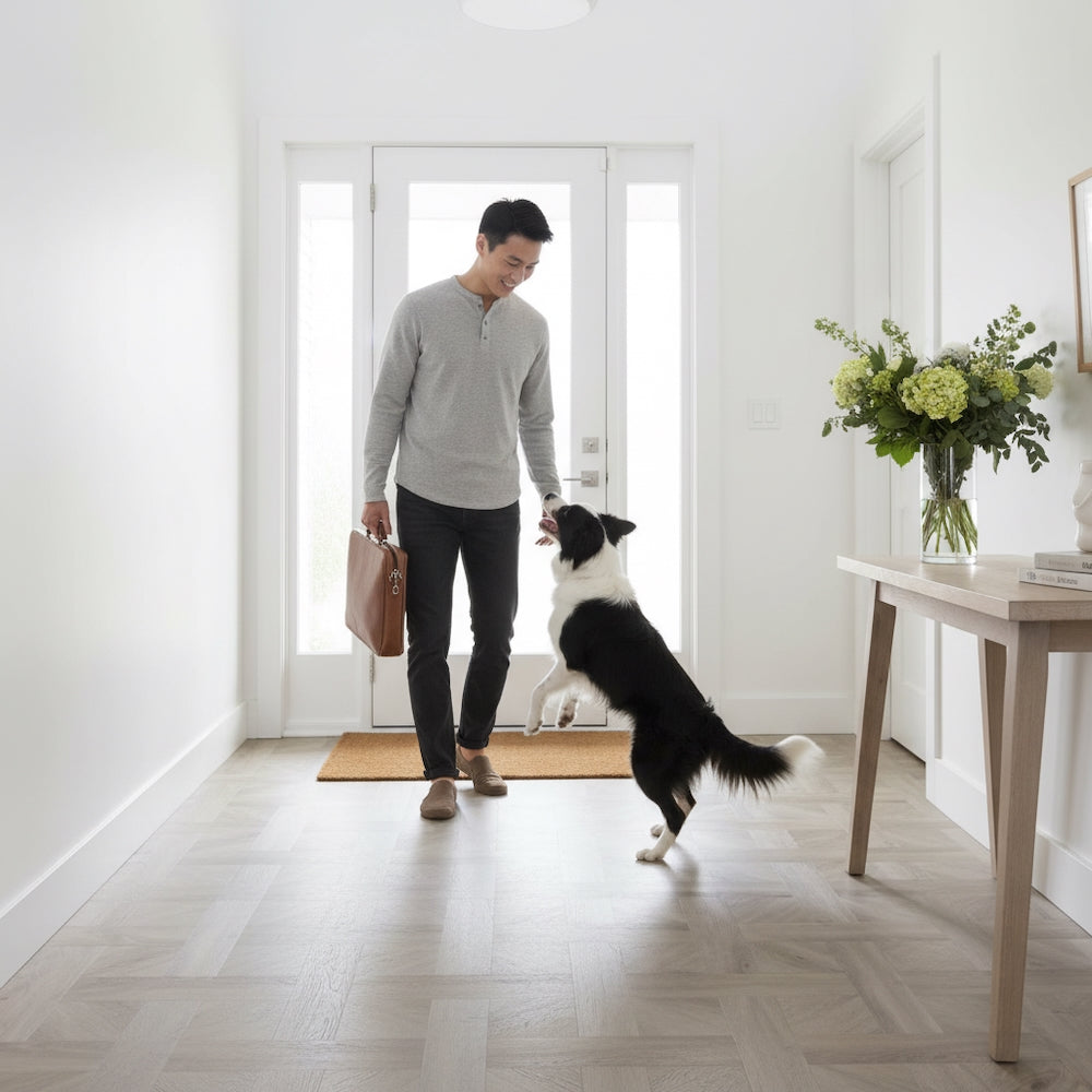 Basket Weave LVT Flooring Elements Inspirations Dove Oak