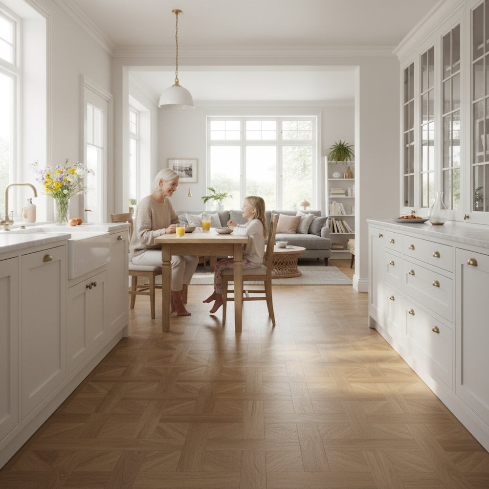 Basket Weave LVT Flooring Elements Inspirations Golden Oak