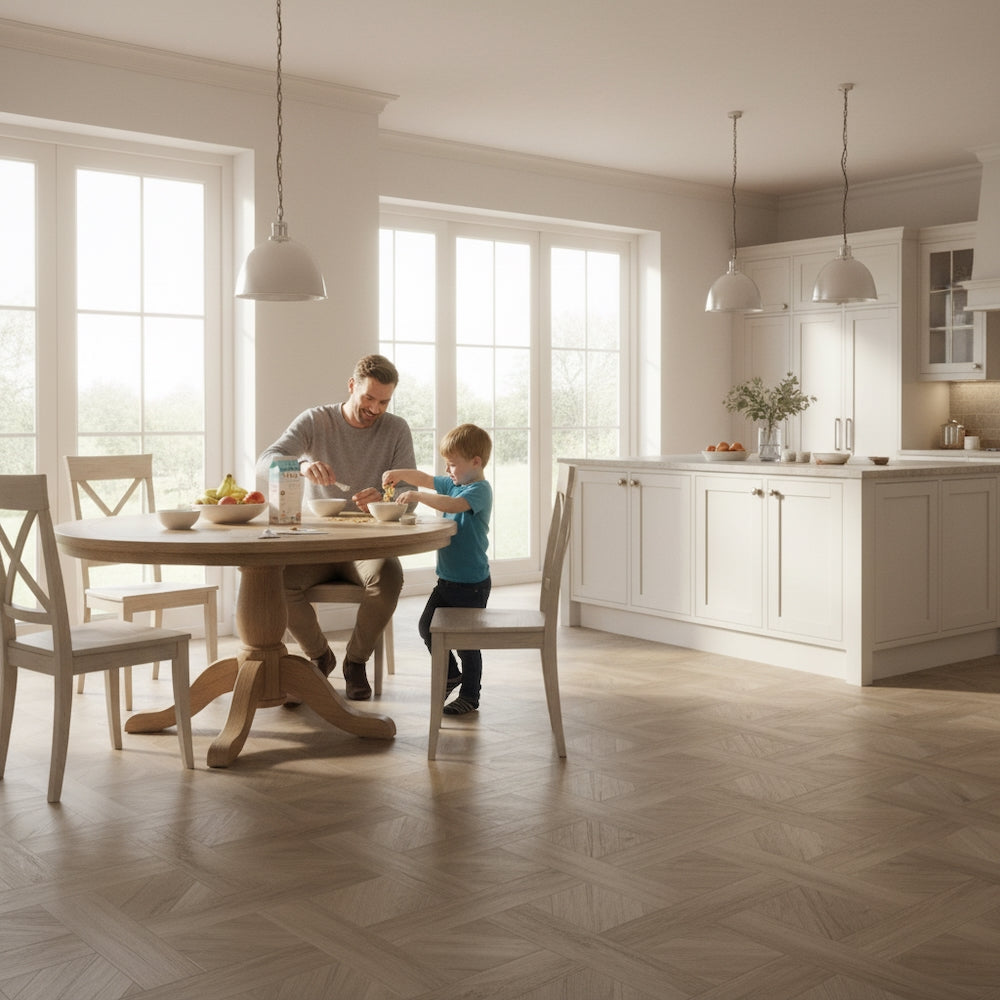 Basket Weave LVT Flooring Elements Inspirations Limed Oak