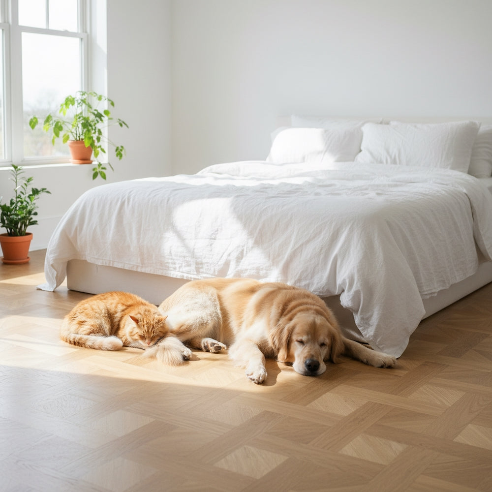 Basket Weave LVT Flooring Elements Inspirations Natural Oak