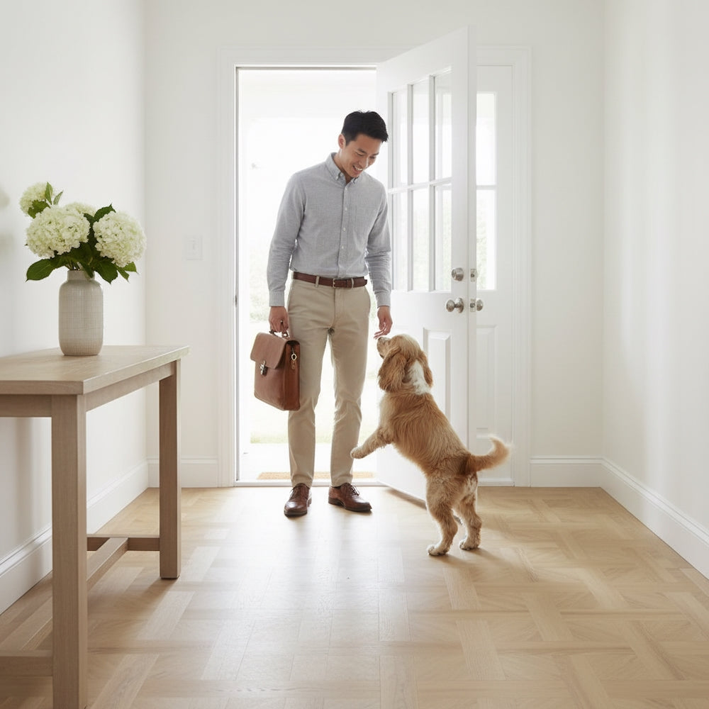 Basket Weave LVT Flooring Elements Inspirations Sandy Oak