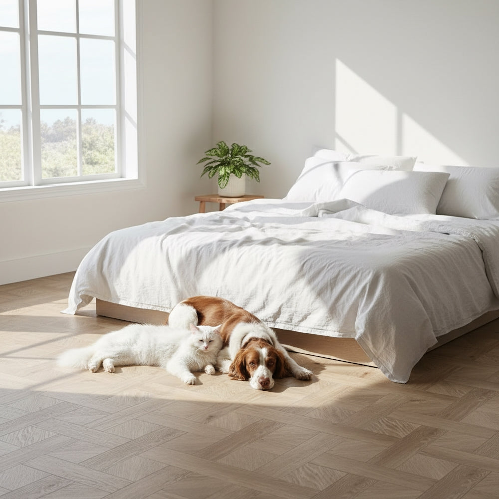 Basket Weave LVT Flooring Textures Ash