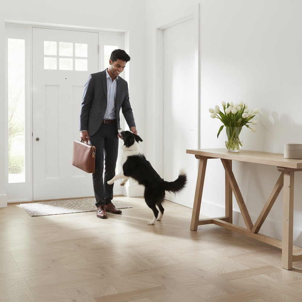 Basket Weave LVT Flooring Textures Ash