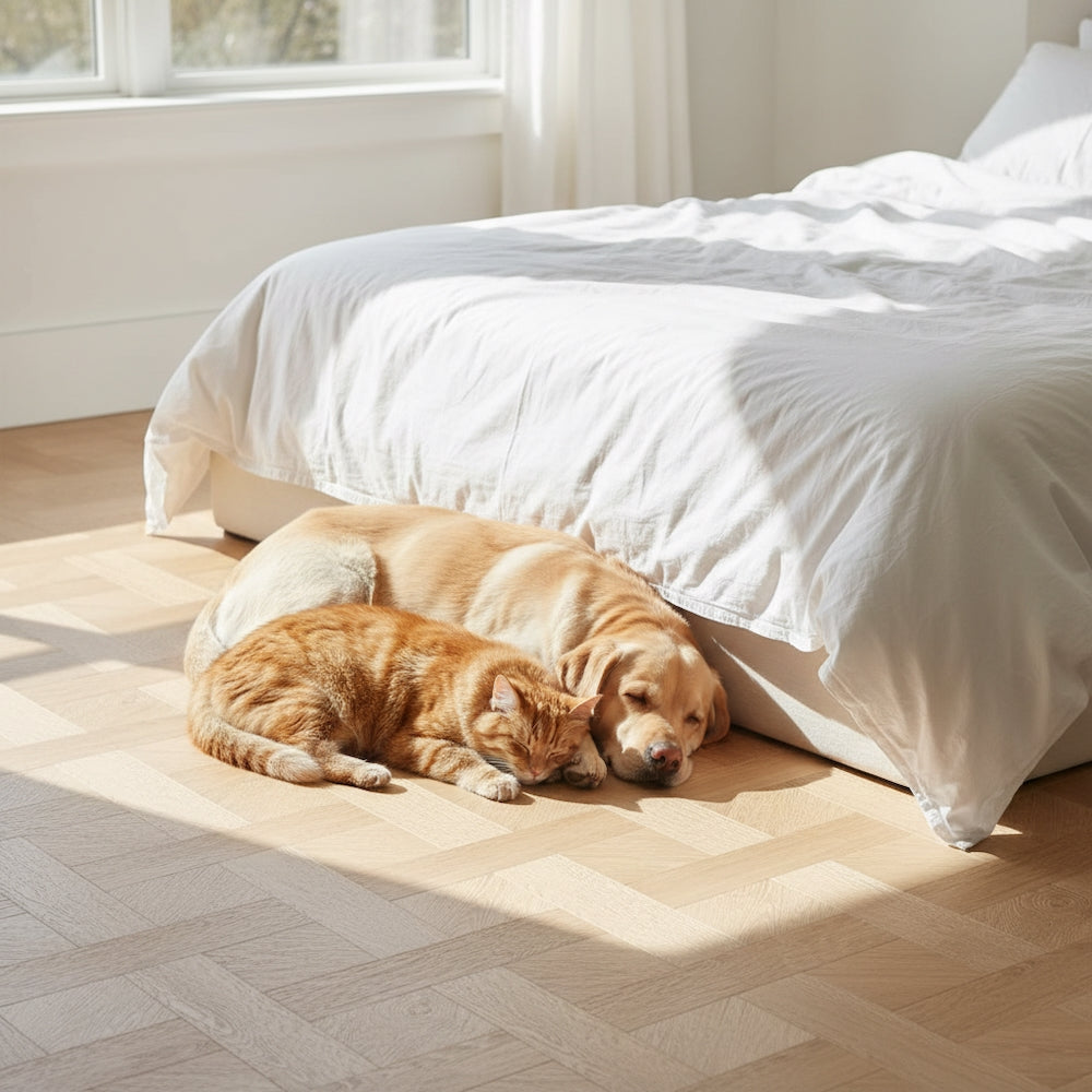 Basket Weave LVT Flooring Textures Blonde Oak