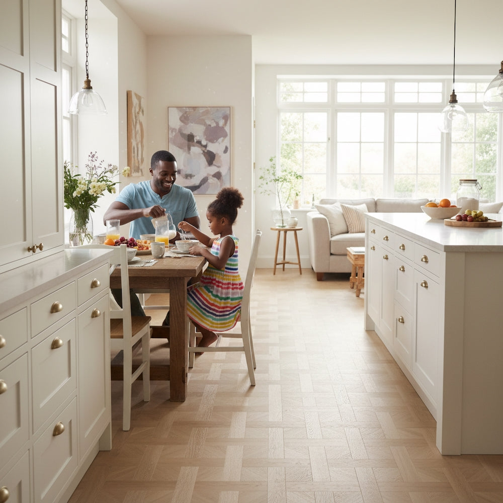 Basket Weave LVT Flooring Textures Blonde Oak