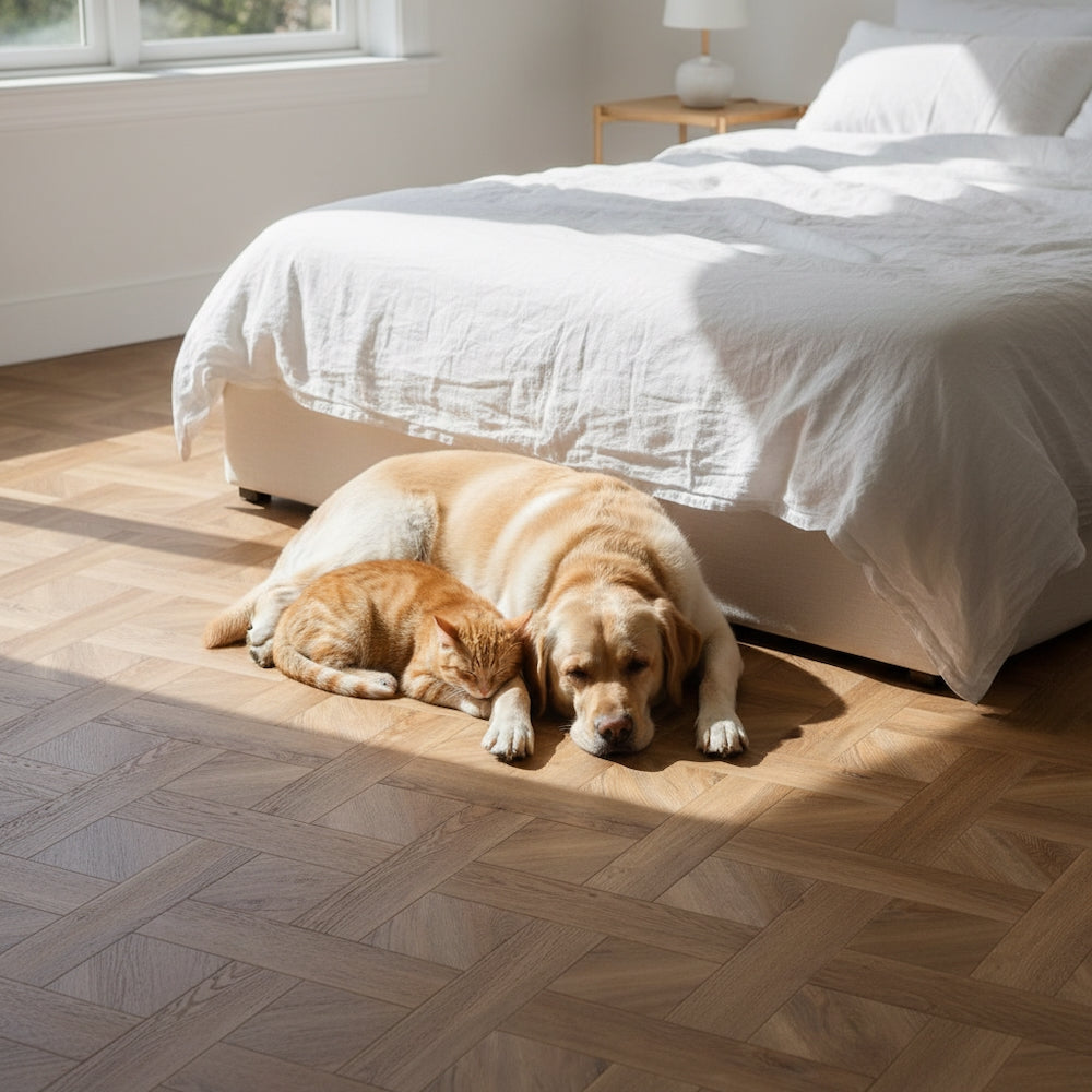 Basket Weave LVT Flooring Textures Distressed Oak
