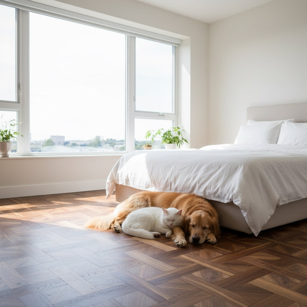 Basket Weave LVT Flooring Textures Warm Walnut