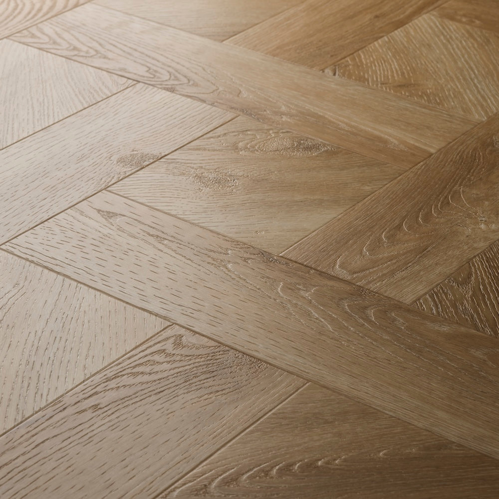 Textures Basket Weave LVT flooring in Washed Oak
