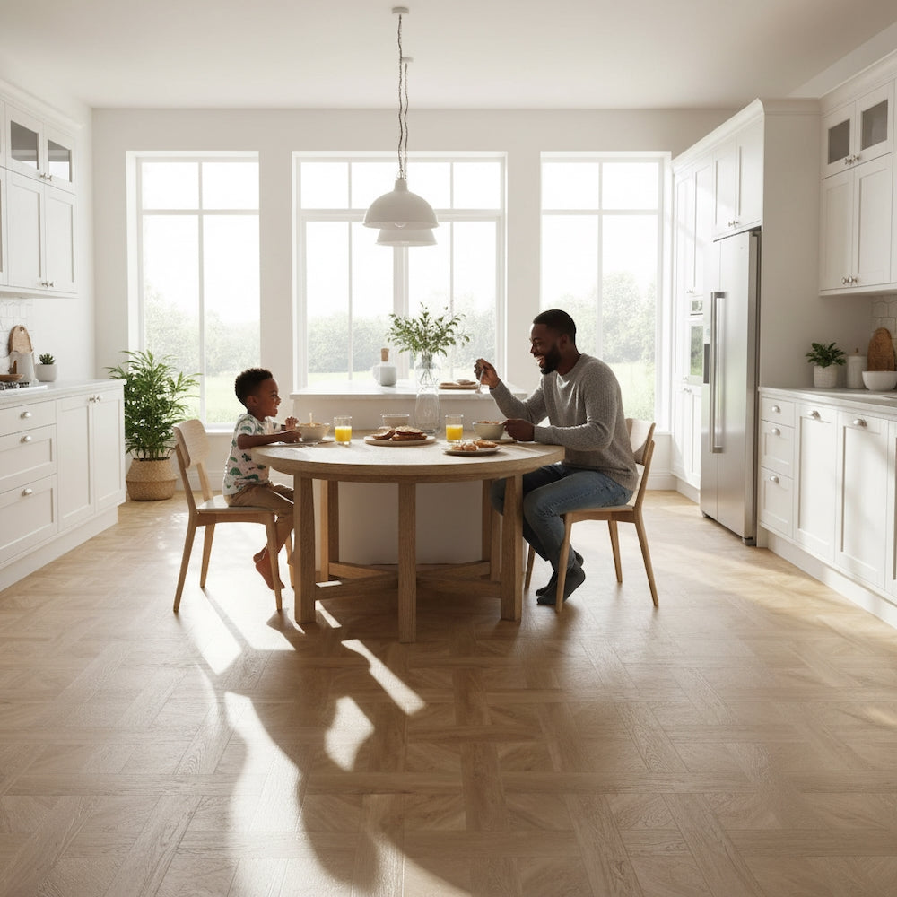 Basket Weave LVT Flooring Textures Washed Oak