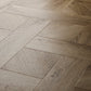Textures Basket Weave LVT flooring in Weathered Oak