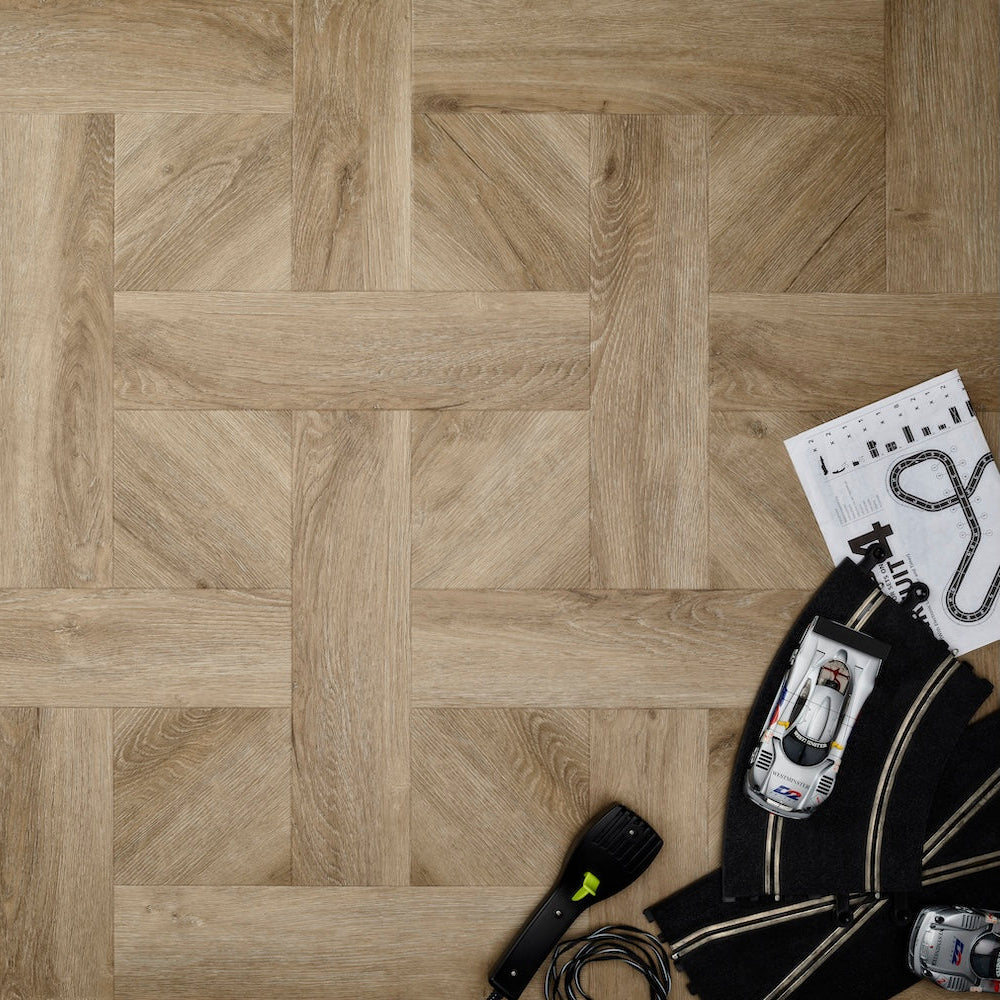 Basket Weave LVT Flooring Textures Weathered Oak - (SAMPLE)