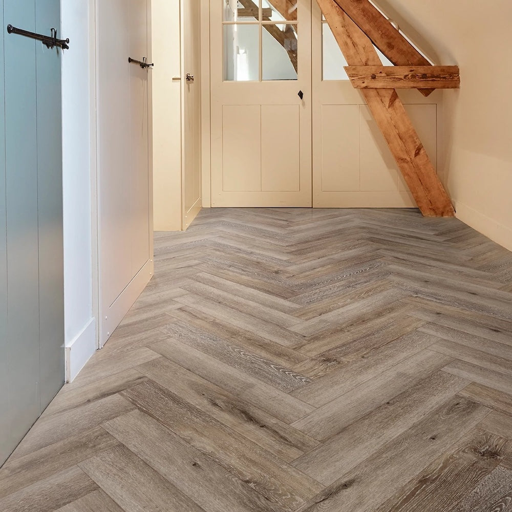 COREtec Naturals Herringbone Acorn LVT Flooring - (SAMPLE)