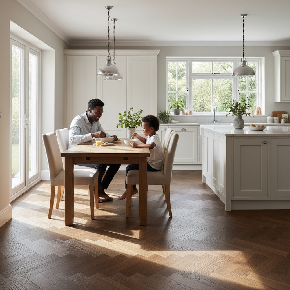 Elements Inspirations Herringbone Espresso EIH02 Glue Down LVT Vinyl Flooring