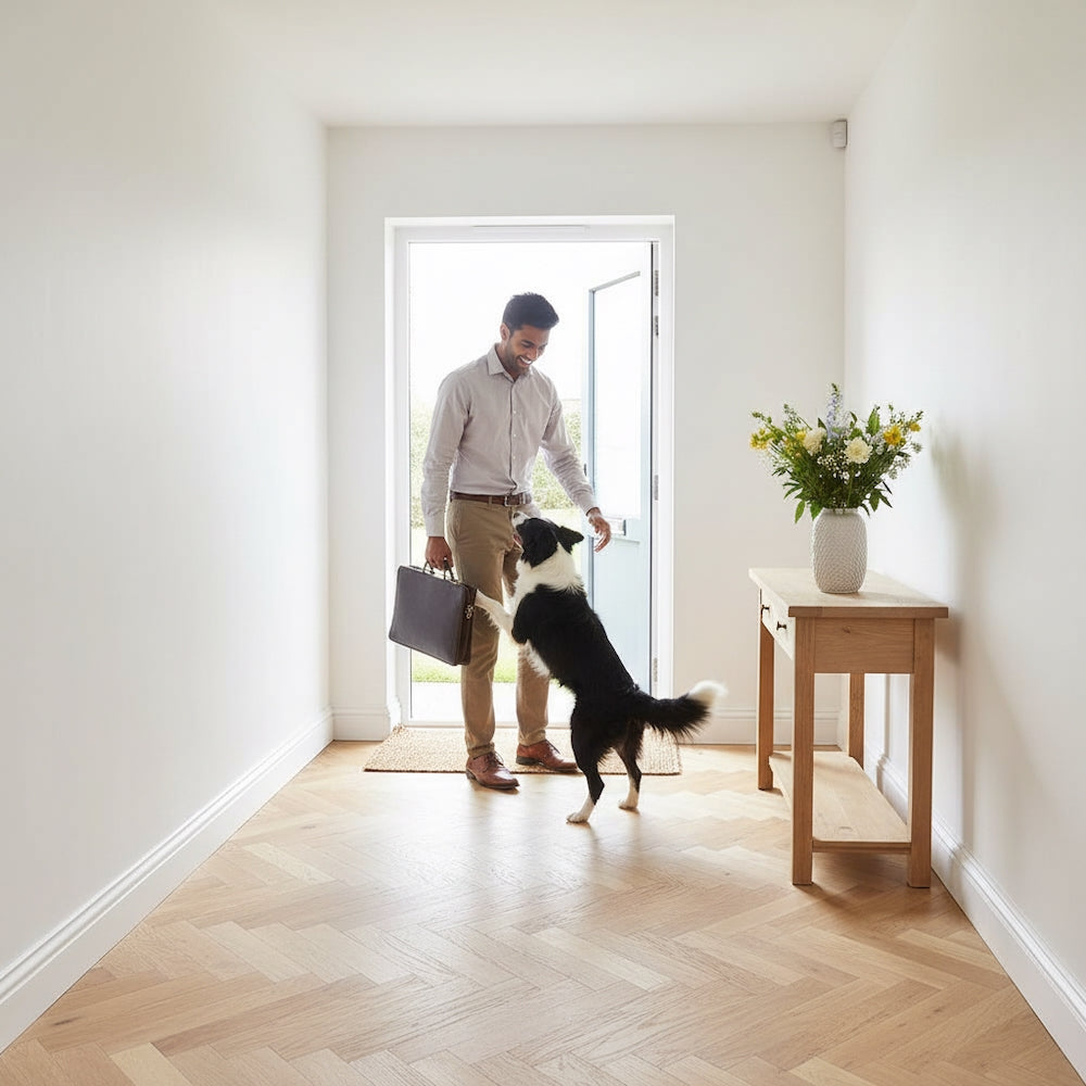 Herringbone Engineered Oak Flooring Ribble Brushed Invisible Oiled 90mm x 14mm