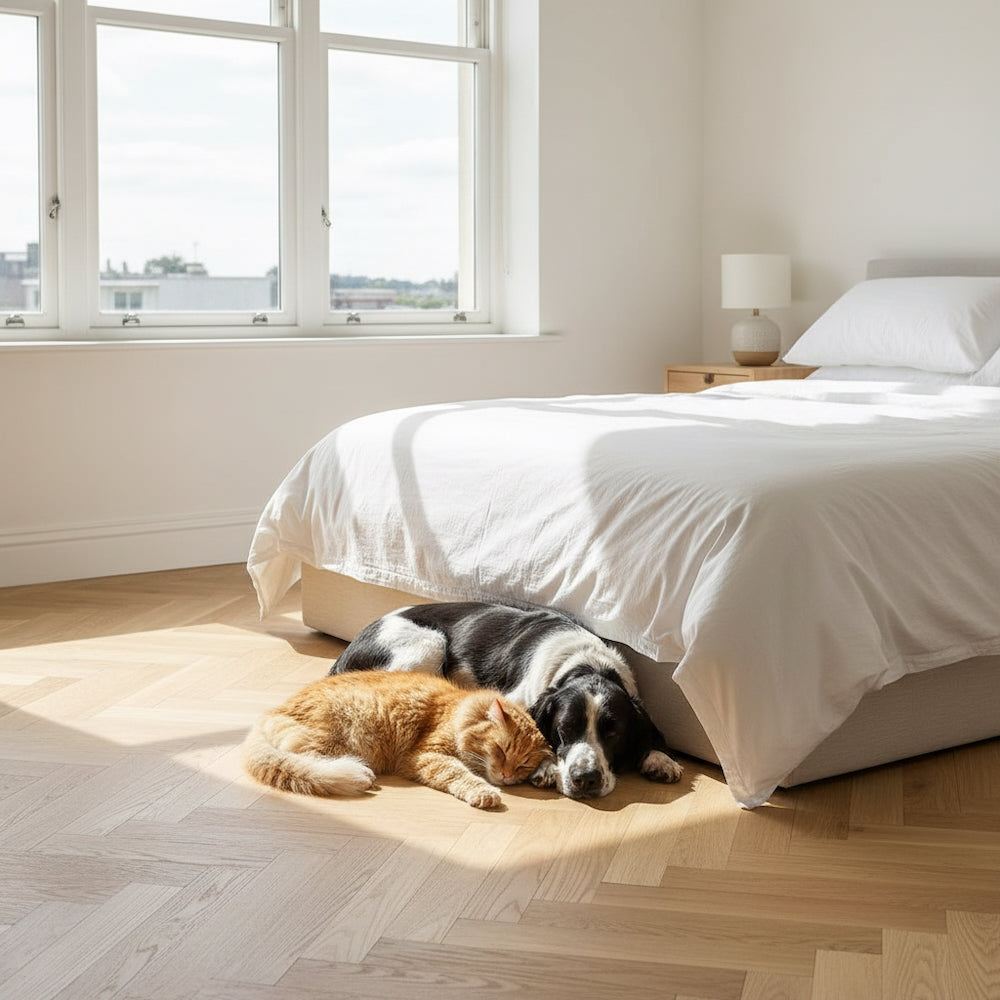 Herringbone Engineered Oak Flooring Ribble Brushed Invisible Oiled 90mm x 14mm
