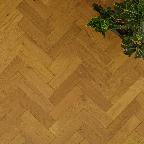 Lusso Carrara Luxe Golden Oak Herringbone Engineered Wood Flooring