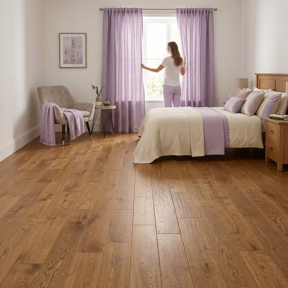 Lusso Flooring Florence Golden Handscraped Solid Oak Flooring 125mm