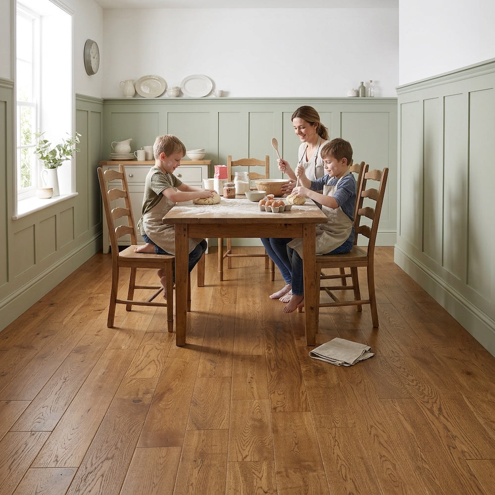 Lusso Flooring Florence Golden Handscraped Solid Oak Flooring 125mm