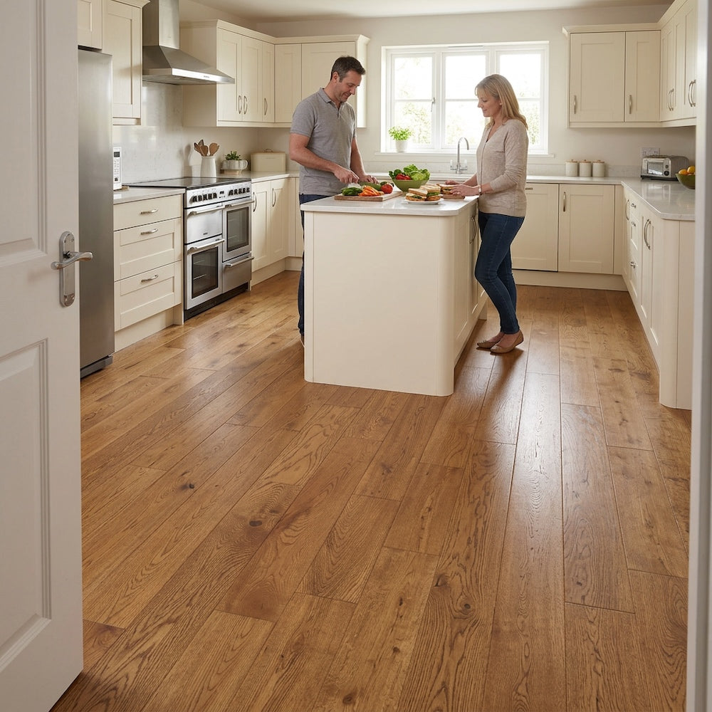 Lusso Flooring Florence Golden Handscraped Solid Oak Flooring 125mm