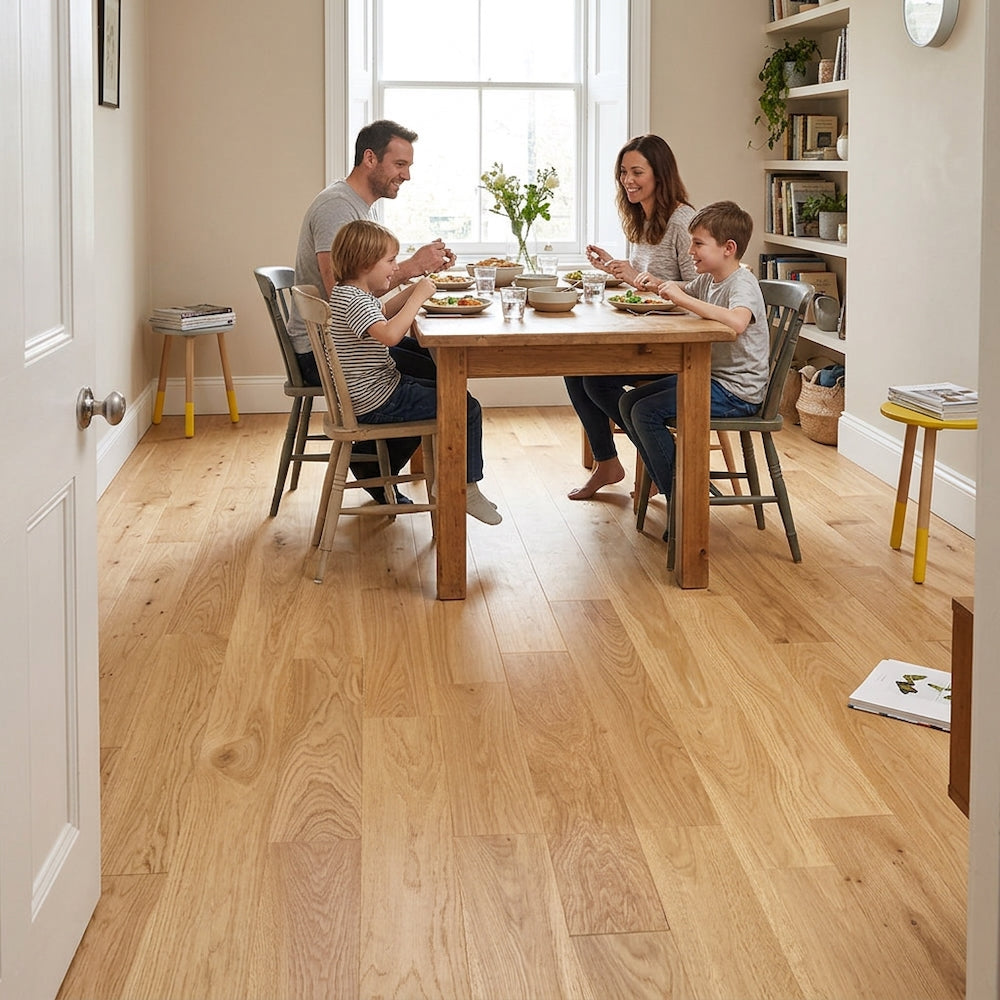 Lusso Flooring Florence Natural Brushed & Oiled Solid Oak Flooring 125mm