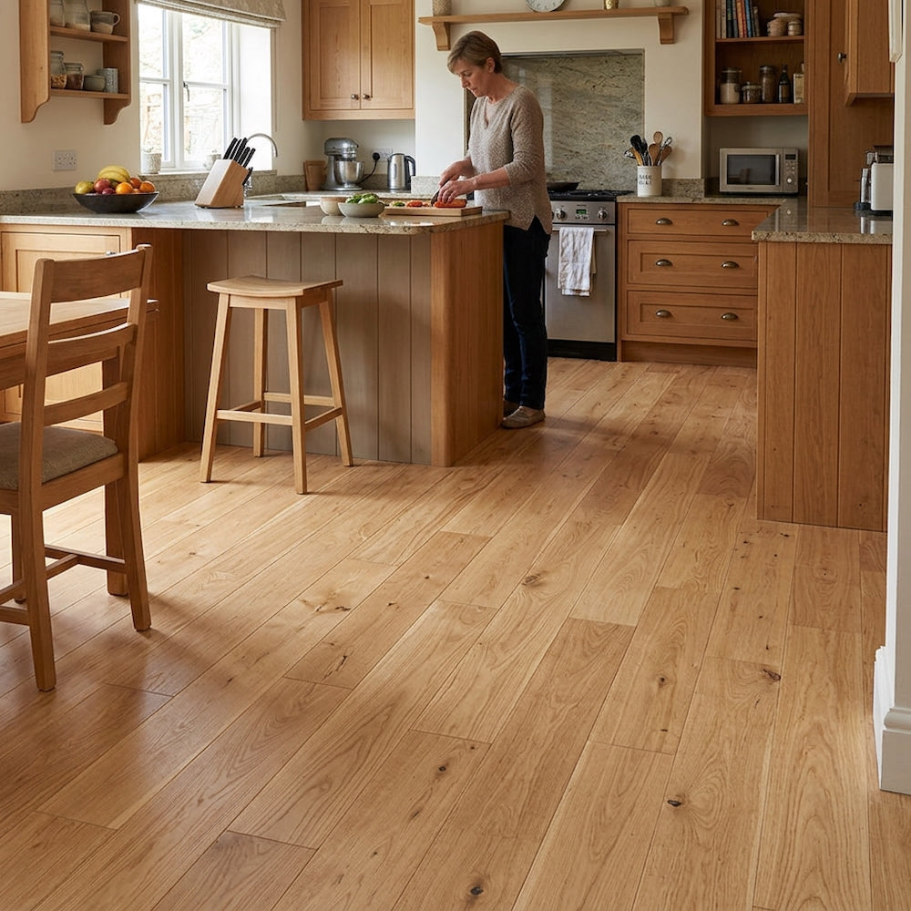 Lusso Flooring Florence Natural Brushed & Oiled Solid Oak Flooring 125mm