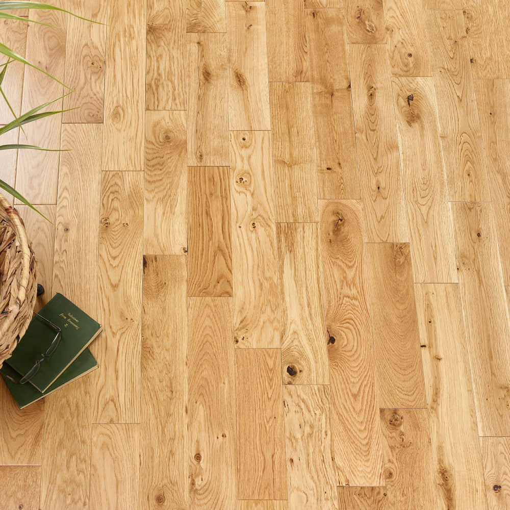 Florence Natural Smooth UV Lacquered Solid Oak Flooring 90mm - (SAMPLE)