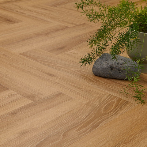 Lusso Portofino Herringbone Sunshine Oak SPC Click Vinyl Flooring