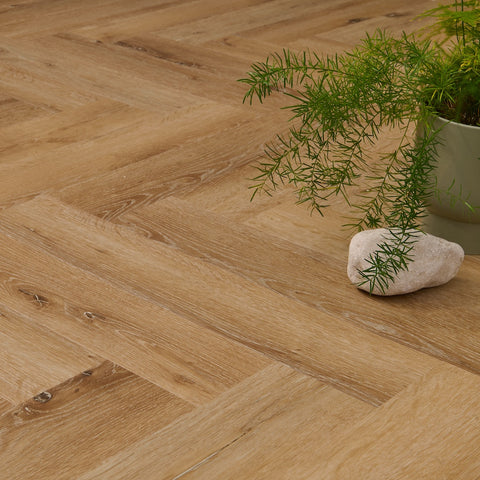 Lusso Portofino Herringbone Voyager Oak SPC Click Vinyl Flooring