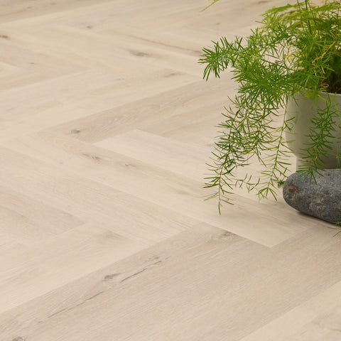 Lusso Portofino Herringbone White Oak SPC Click Vinyl Flooring