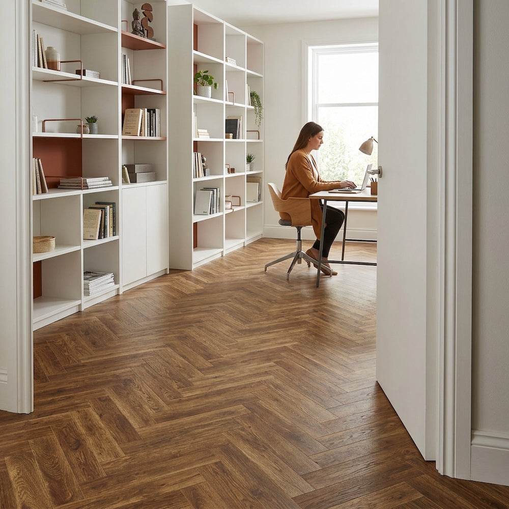 Lusso Flooring Siena Bergen Herringbone Laminate Flooring 12mm