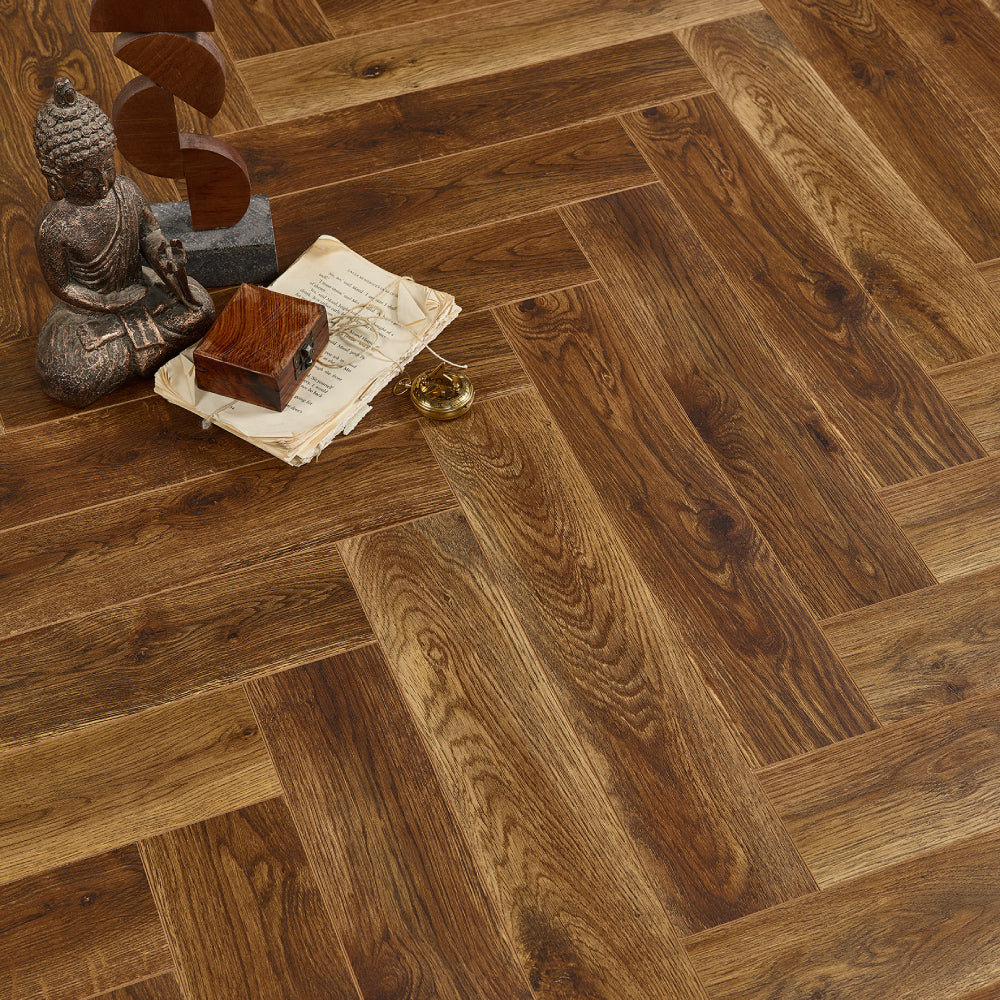 Siena Bergen Herringbone Laminate Flooring 12mm - (SAMPLE)