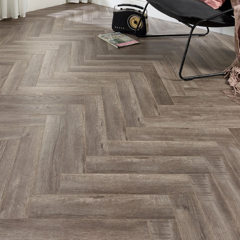 Lusso Siena Copenhagen Herringbone Laminate Flooring 12mm - (SAMPLE)