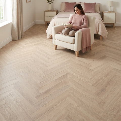 Lusso Flooring Siena Malmo Herringbone Laminate Flooring 12mm