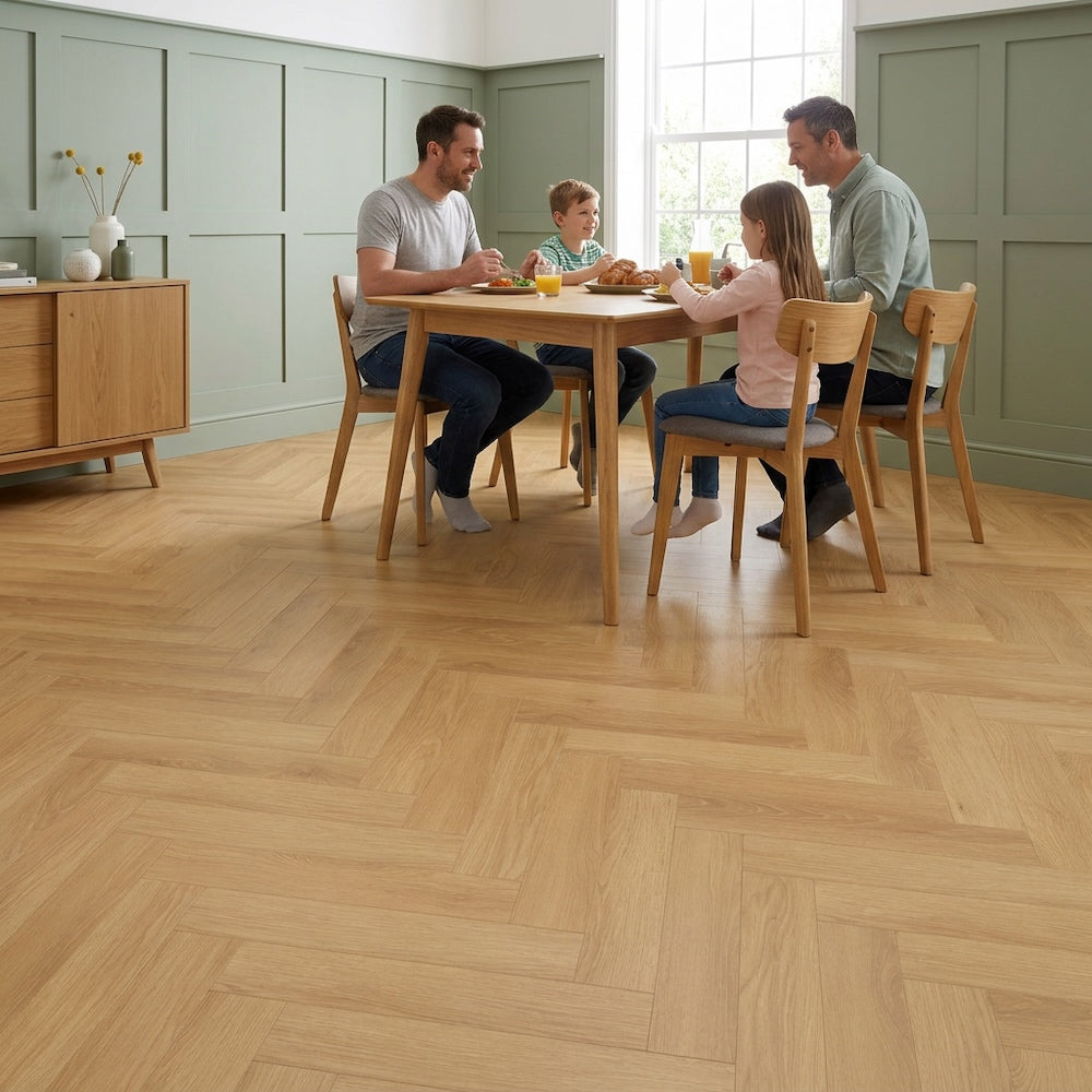 Lusso Flooring Siena Stockholm Herringbone Laminate Flooring 12mm
