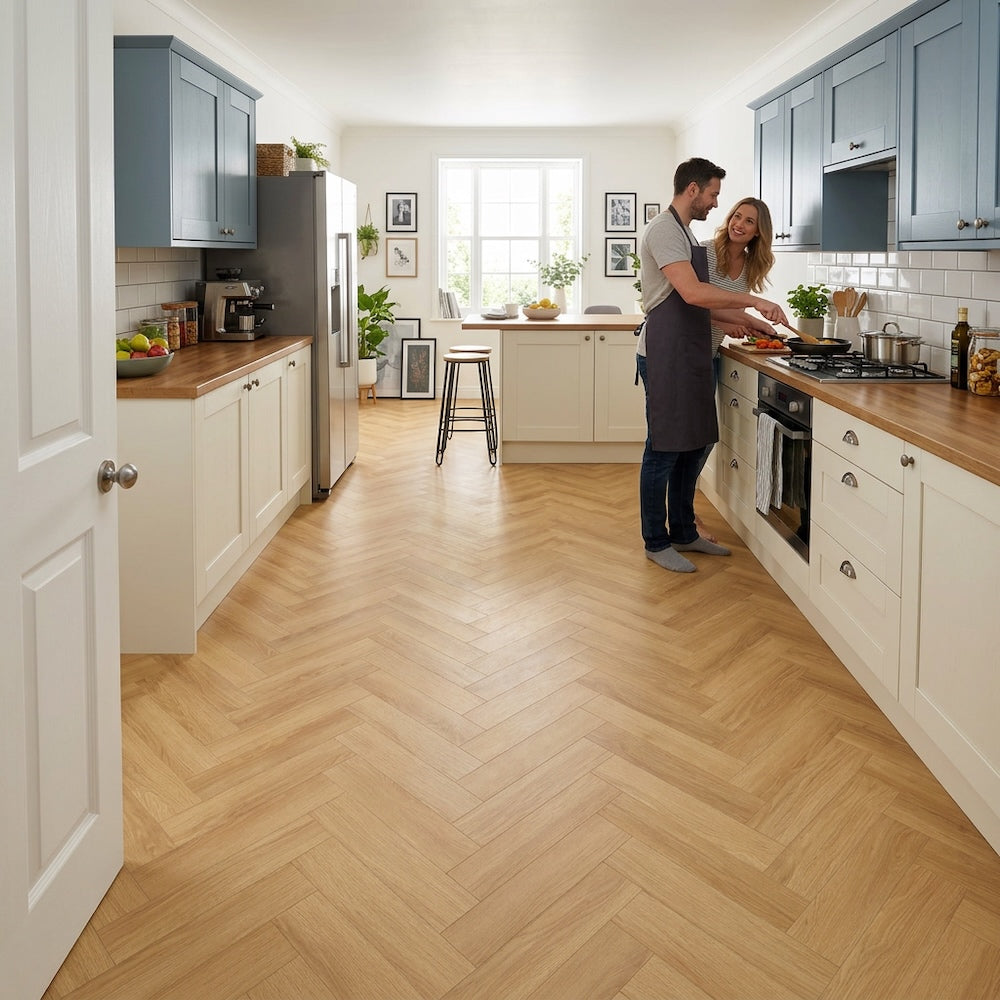 Lusso Flooring Siena Stockholm Herringbone Laminate Flooring 12mm