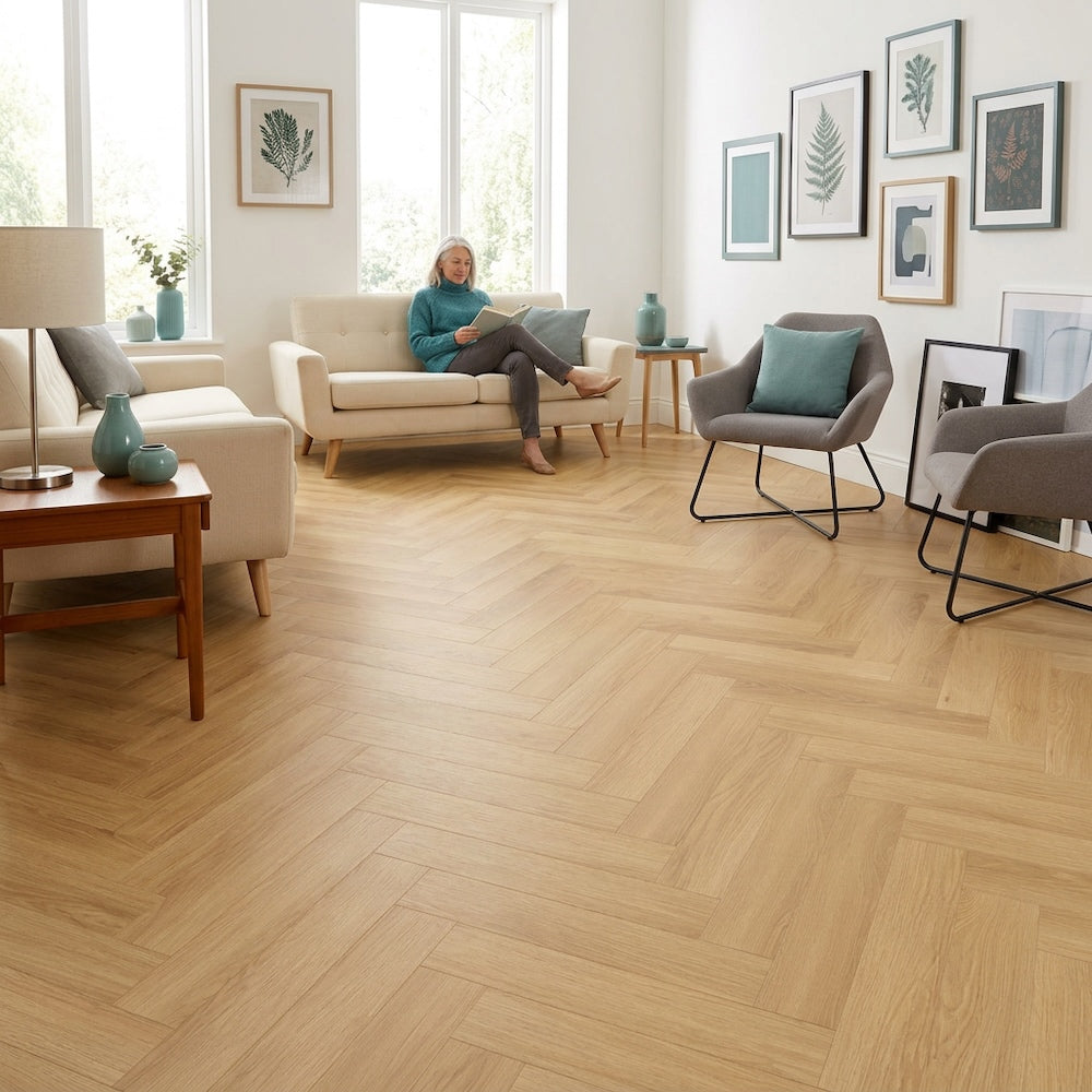 Lusso Flooring Siena Stockholm Herringbone Laminate Flooring 12mm
