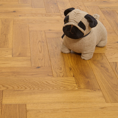 Lusso Venice Luxe Golden Oak Brushed & Oiled 20/6 mm Herringbone Engineered Wood Flooring