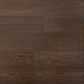 Close-up of dark brown wooden flooring with visible grain and texture