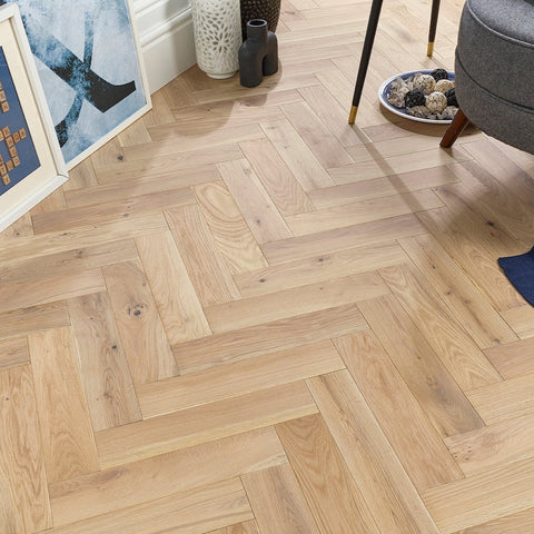 Lusso Carrara Luxe Invisible Oiled Oak Herringbone Engineered Wood Flooring